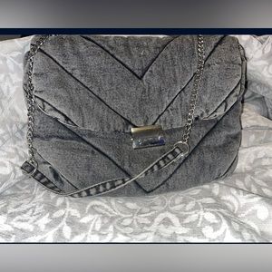 Zara black denim handbag